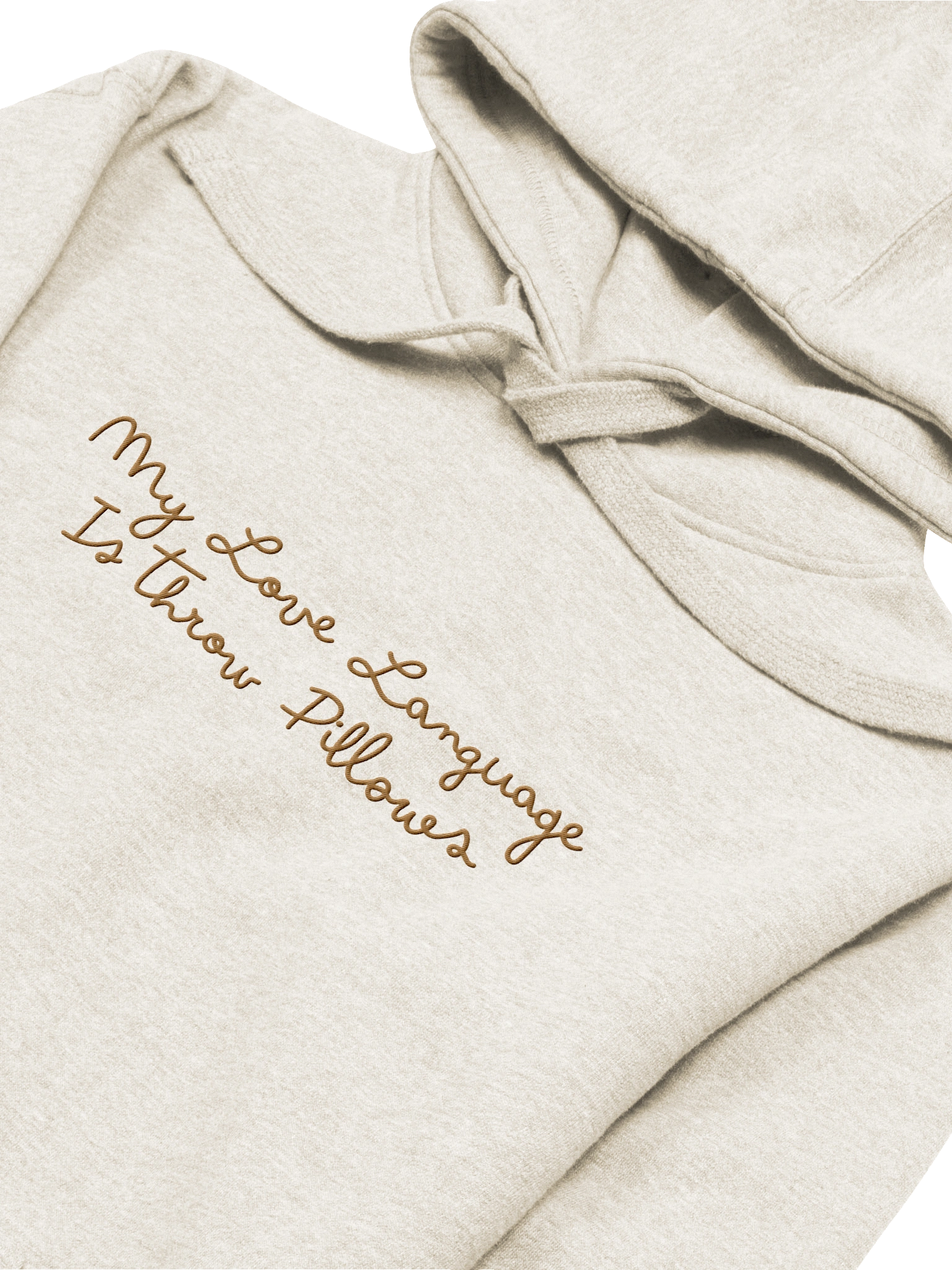 My Love Language Hoodie - Bone with Gold Embroidery