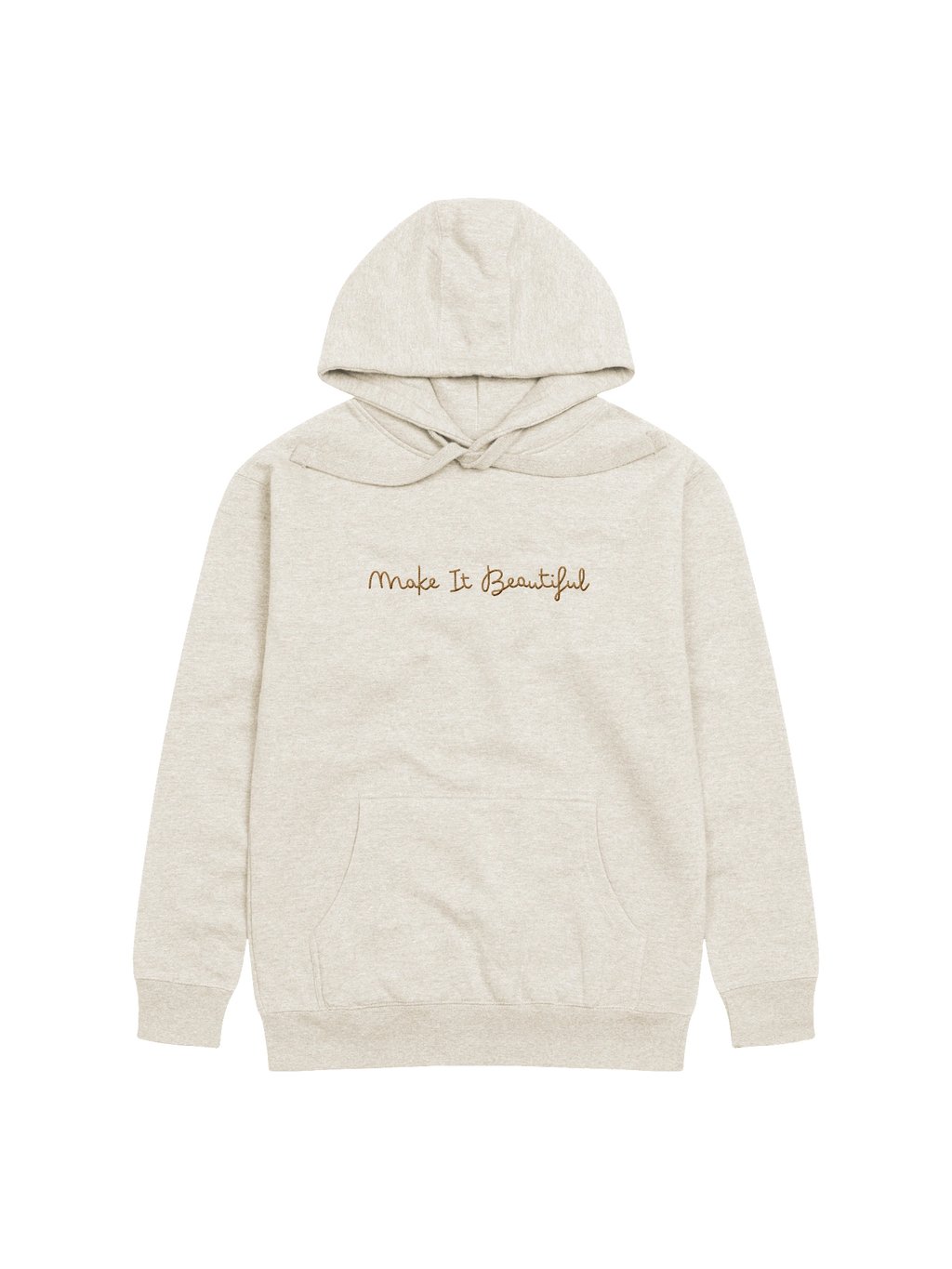 Make It Beautiful Hoodie - Bone with Gold Embroidery