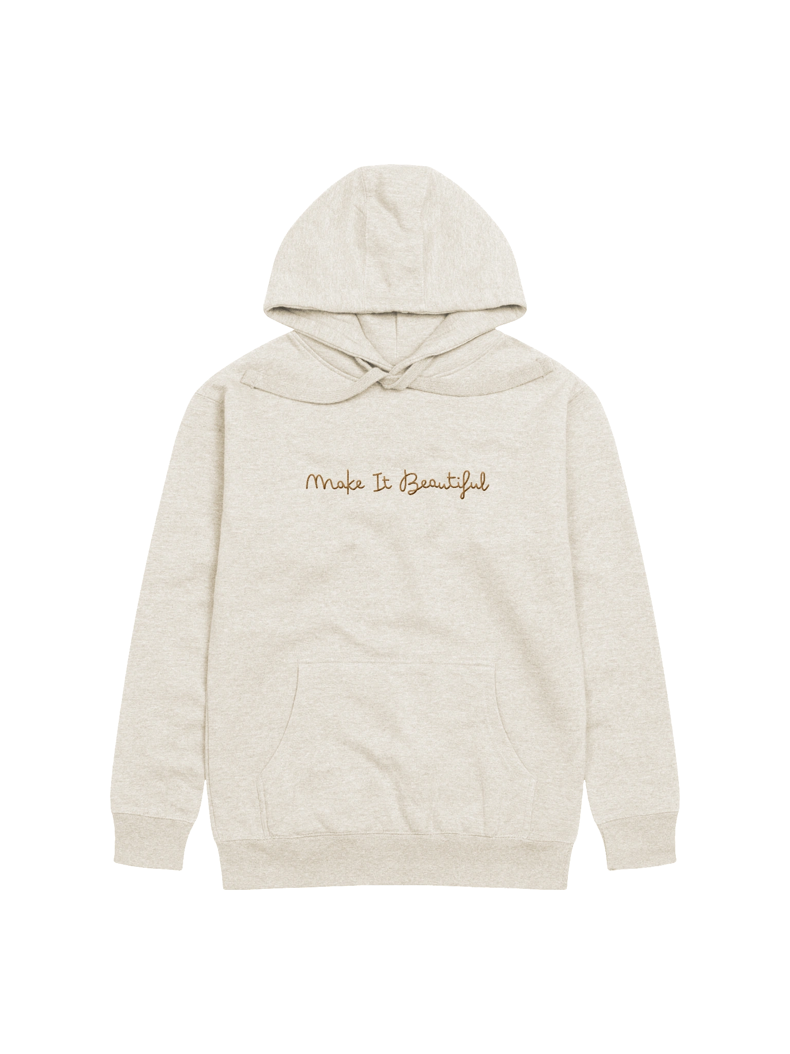 Make It Beautiful Hoodie - Bone with Gold Embroidery