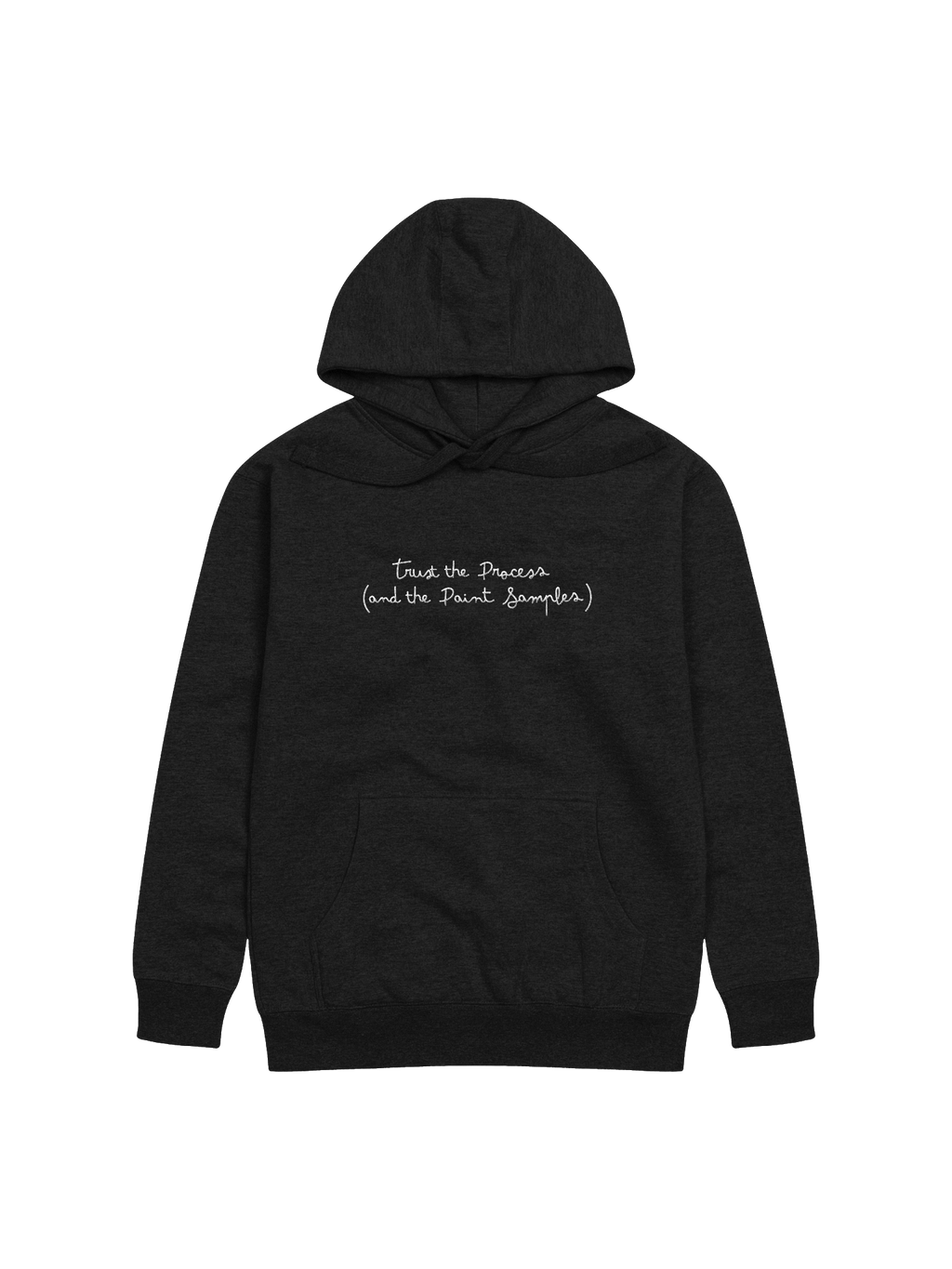 Trust The Process Hoodie - Black with White Embroidery